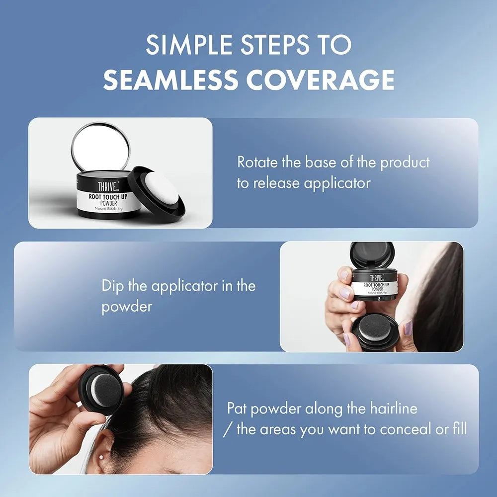 how to use thriveco cover up hair powder