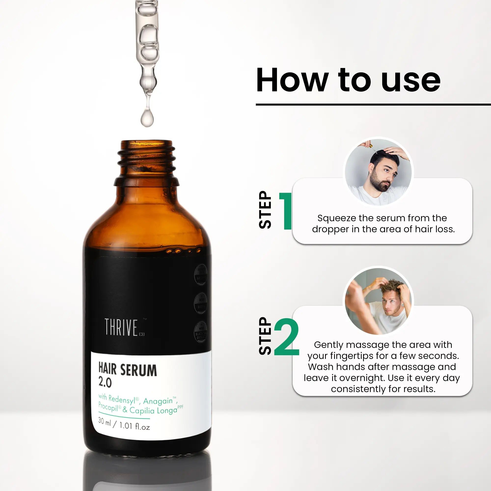 how to use thriveco hair growth serum for men and women