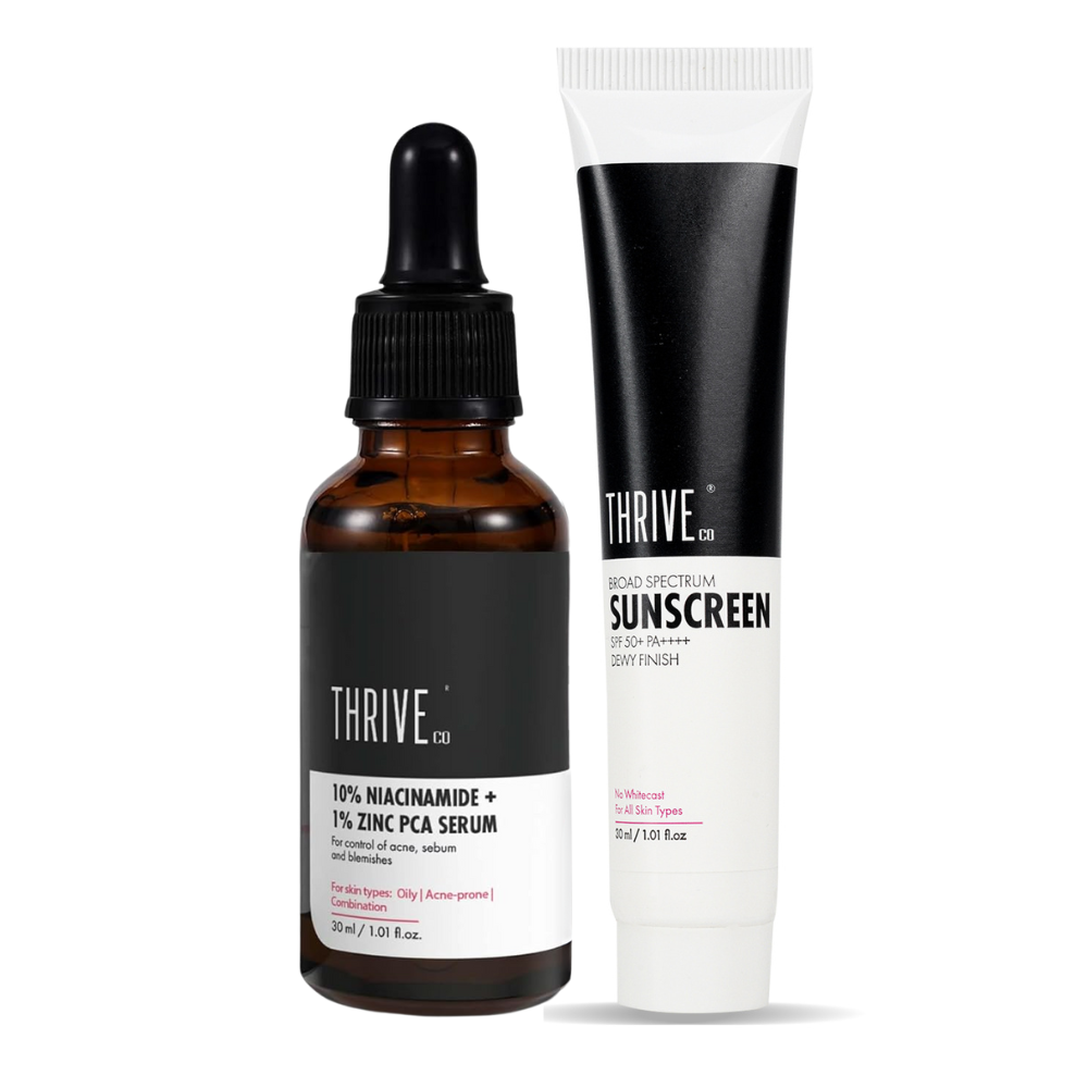 ThriveCo Sunscreen SPF 50+ PA++++ : 30 ml + ThriveCo Niacinamide Serum, 30 ml
