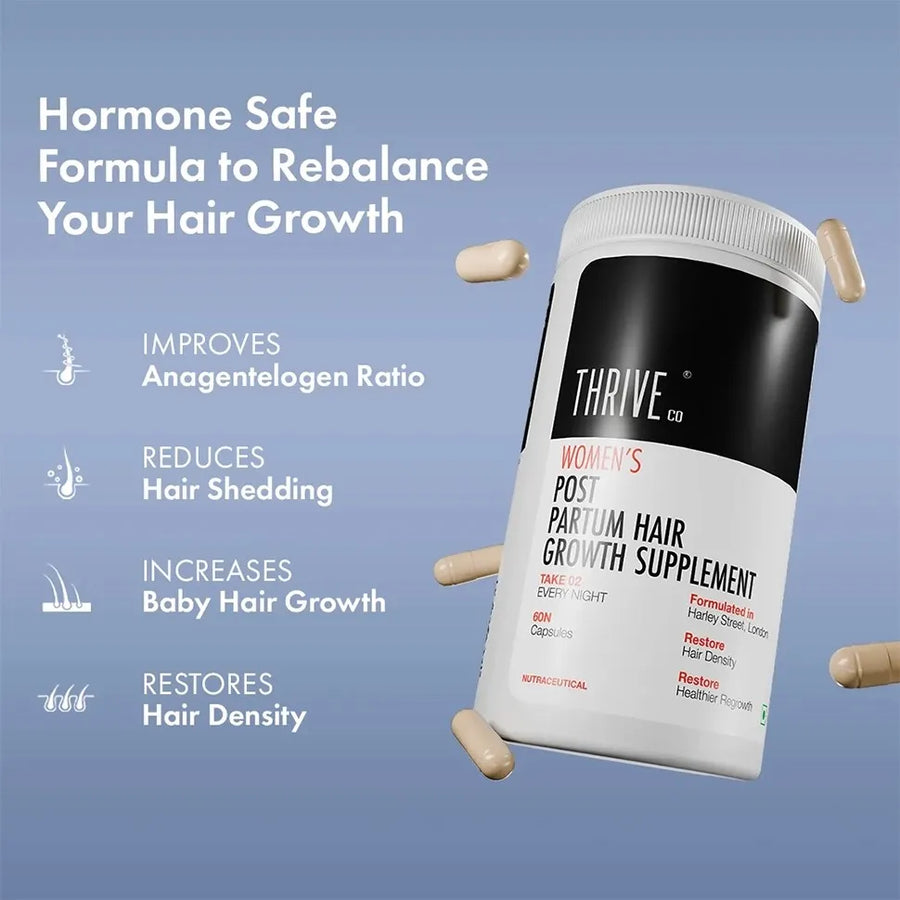 Hair Growth Serum, 50ml + Women's Post Partum Hair Growth Supplement, 60N