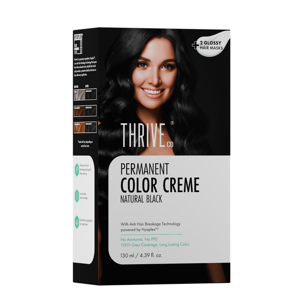 Natural Black Permanent Hair Color Creme, 130 ml