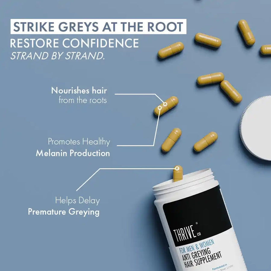 Anti Hair Greying Supplement, 30 capsules | ThriveCo