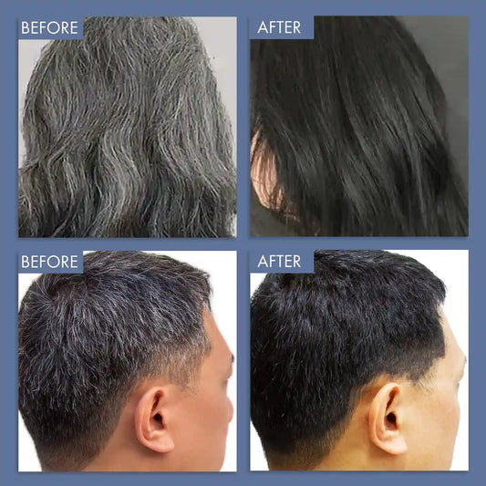 Express 5-Min Coloring Solution banner for ThriveCo Hair Colour Shampoo showing 100% grey coverage and damage repair with Hyaplex.