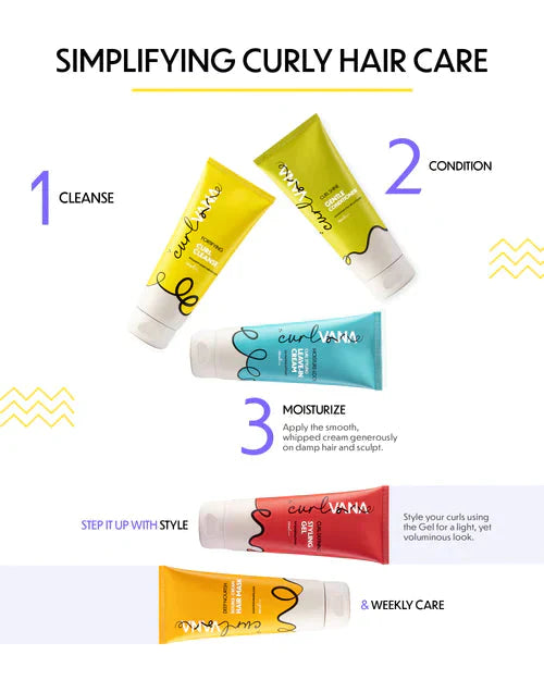 Curlvana Curl Cleanse Shampoo & Curl-Defining Styling Gel Combo, 200ml each