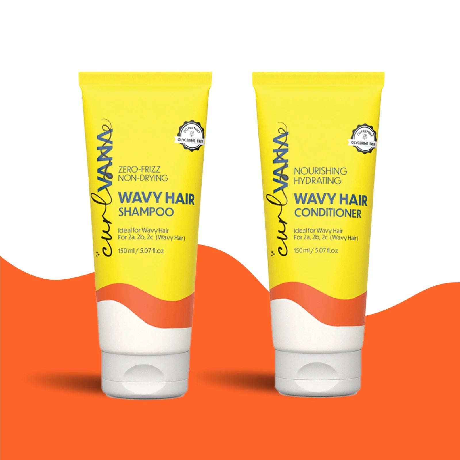Curlvana Wavy Hair Care Range with Shampoo (150ml) & Conditioner (150ml)