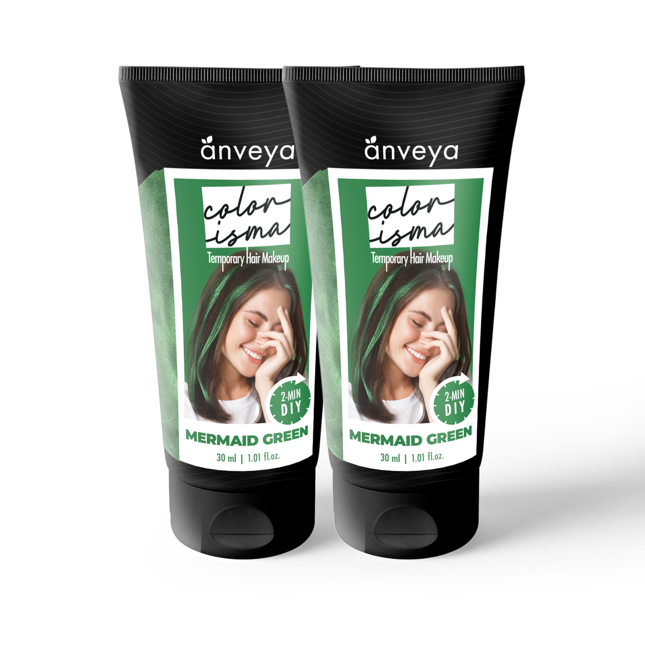 Anveya Colorisma Mermaid Green Temporary Hair Color, Pack of 2, 30ml each