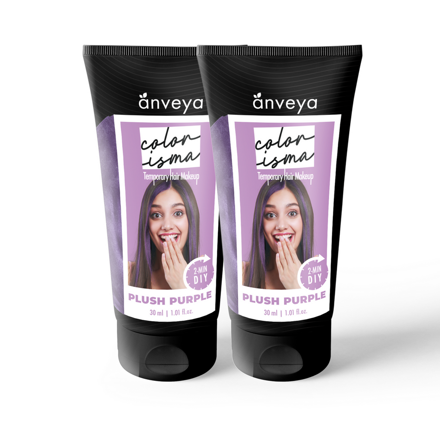Anveya Colorisma Plush Purple Temporary Hair Color, Pack of 2, 30ml each