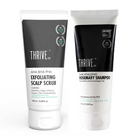 ThriveCo Rosemary Shampoo (100ml) + AHA BHA Scalp Scrub (100ml)