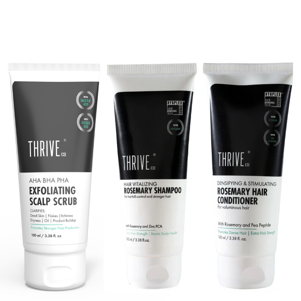 Rosemary Shampoo, Conditioner, AHA BHA Scalp Scrub, 100ml each