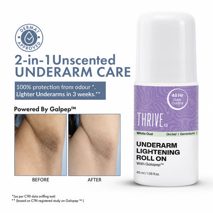 ThriveCo Underarm Lightening Roll on - WHITE OUD, 40ml Pack of 2