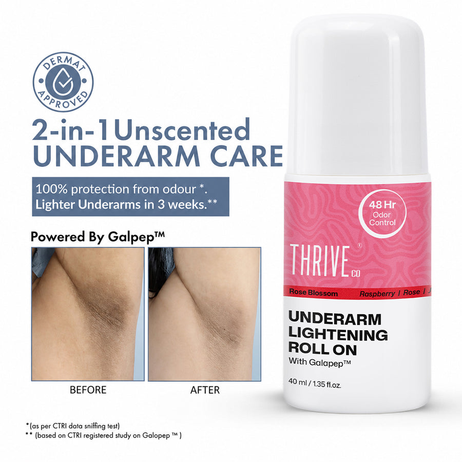 ThriveCo Underarm Lightening Roll on - Rose Blossom, 40ml Pack of 2