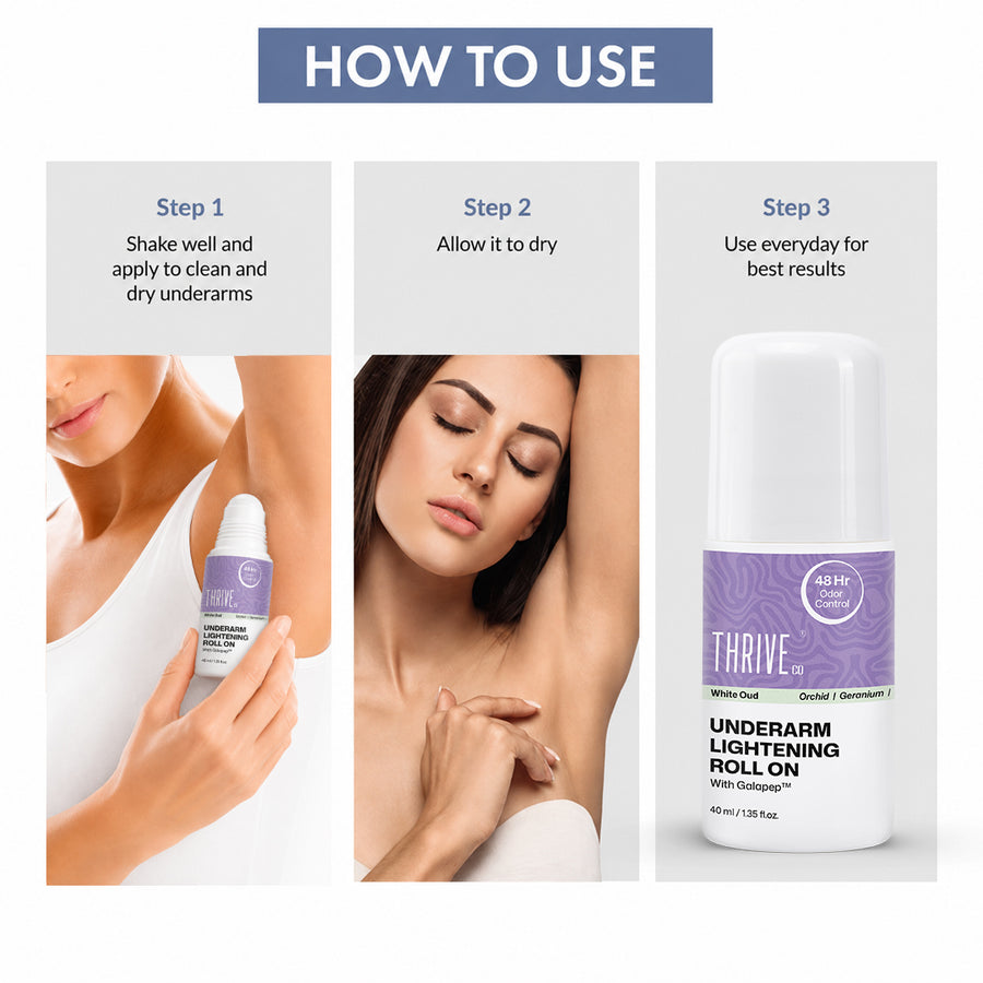 ThriveCo Underarm Lightening Roll on - WHITE OUD, 40ml Pack of 2