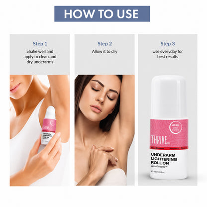 ThriveCo Underarm Lightening Roll on - Rose Blossom, 40ml Pack of 2