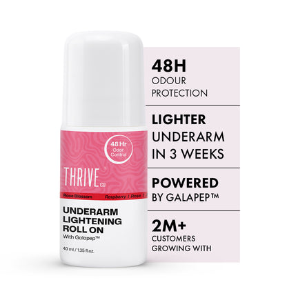 ThriveCo Underarm Lightening Roll on - Rose Blossom, 40ml