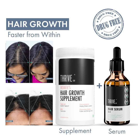 Hair Growth Serum, 50ml + Women's Hair Growth Supplement, 60N
