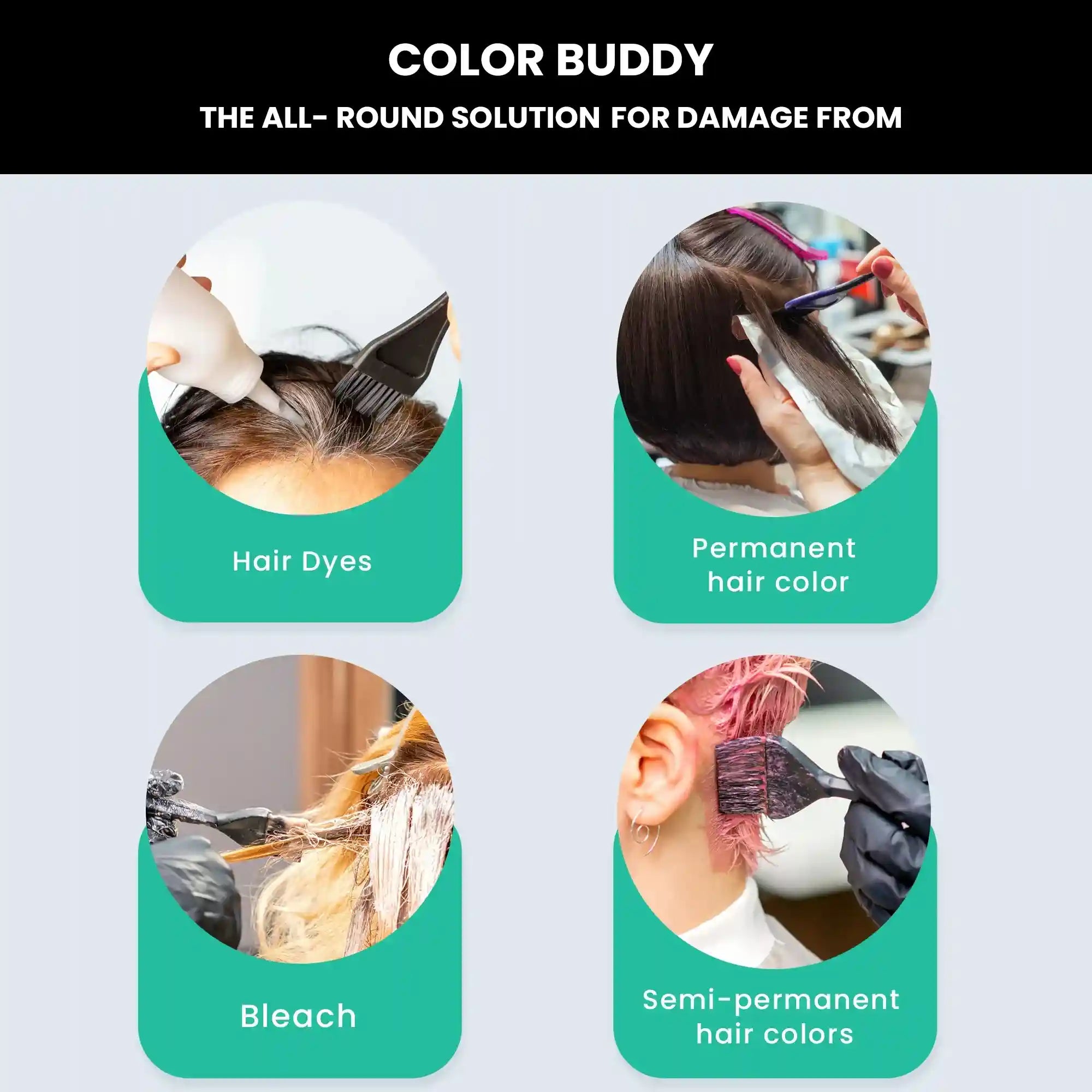 color buddy reverses damage caused by hair dyes, colors & bleach