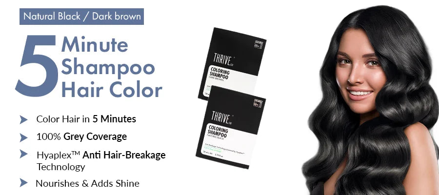 5-Minute Hair Colour Shampoo for 100% Grey Coverage | ThriveCo