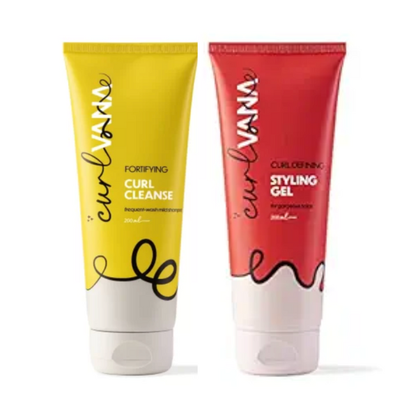 Curlvana Curl Cleanse Shampoo & Curl-Defining Styling Gel Combo, 200ml each