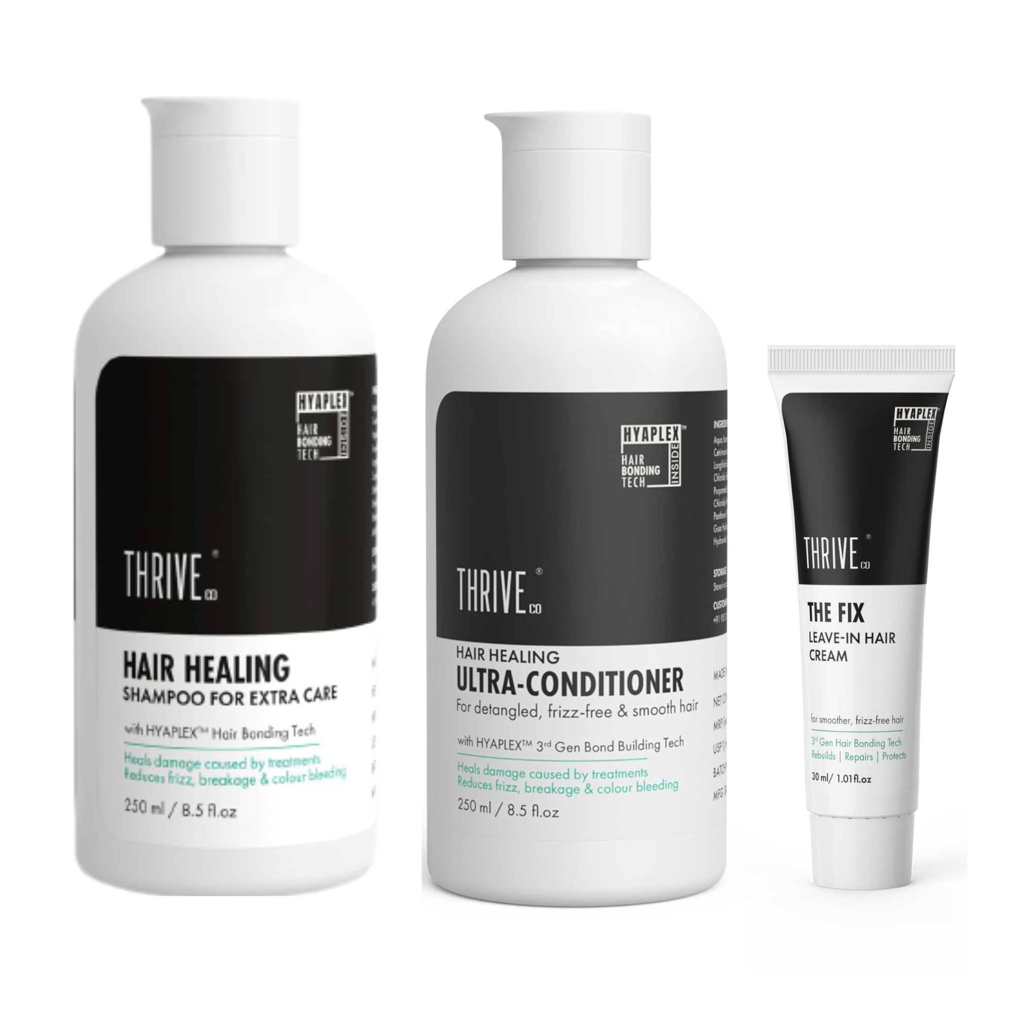 ThriveCo Hair Healing Shampoo (250ml) + ThriveCo Hair Healing Conditioner (250ml) + The Fix (30ml) Combo