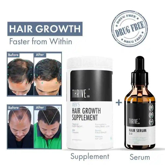 Hair Growth Serum, 50ml + Men's Hair Growth Supplement, 60N