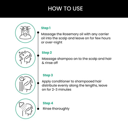 Rosemary Shampoo(250ml), Conditioner (250ml) & Rosemary Essential Oil (15ml) Combo