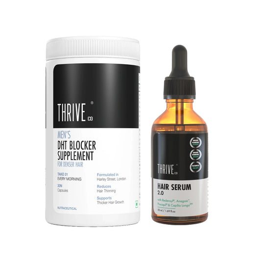 Hair Growth Serum, 50ml + Men's DHT Blocker Supplement, 30N