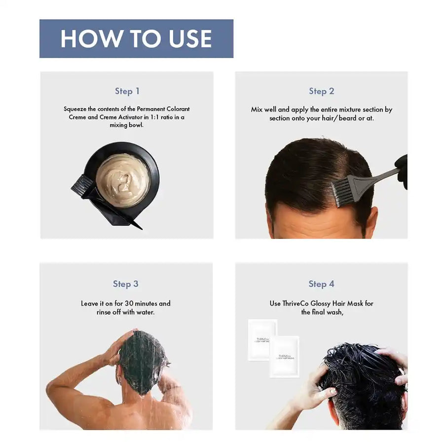 Dark Brown Permanent Hair Color Creme, 70 ml