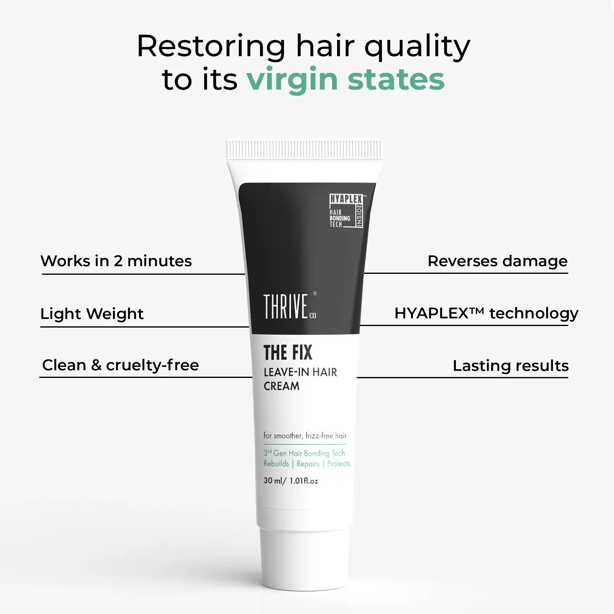 reverse hair damage in two minutes with ThriveCo leave-in hair cream