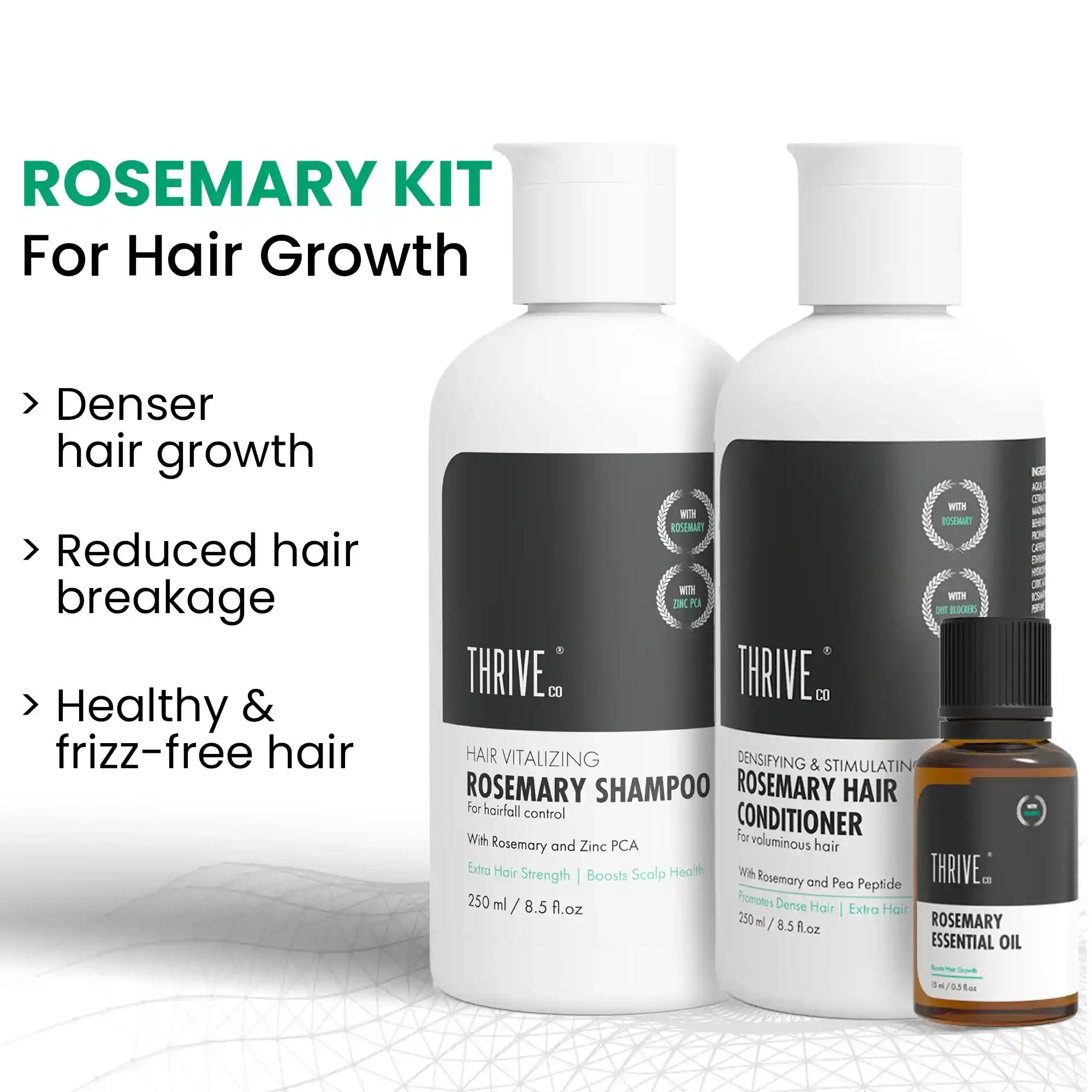rosemary kit for hair growth with shampoo conditioner and oil