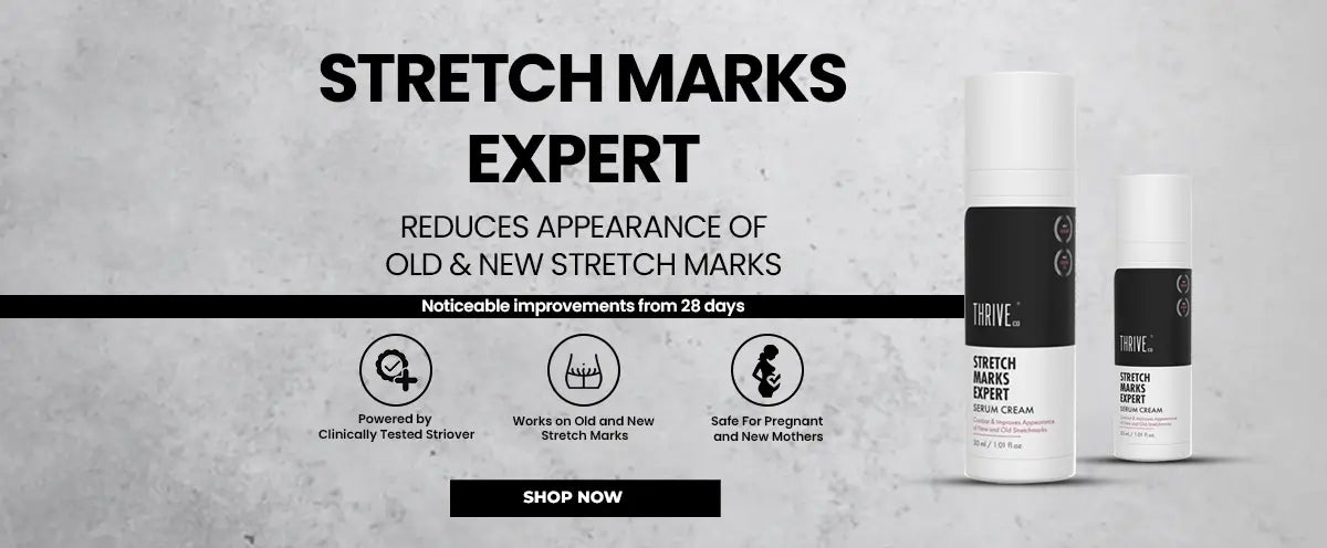 Get ThriveCo Stretch Marks Expert Serum Cream and reduce stretch marks in 28 days