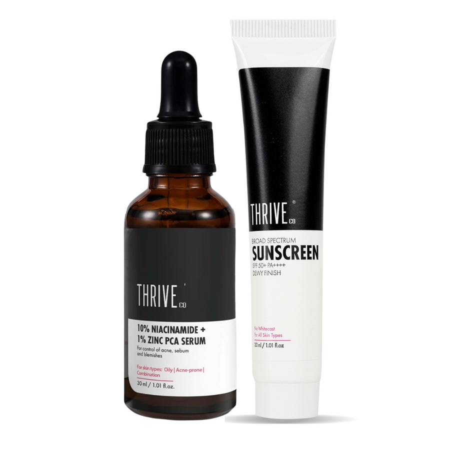 ThriveCo Sunscreen SPF 50+ PA++++ : 30 ml + ThriveCo Niacinamide Serum, 30 ml