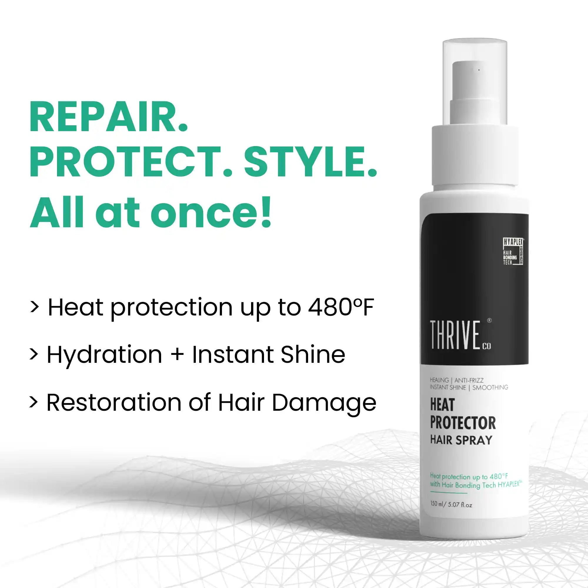 thriveco heat protector hair spray for heat protection