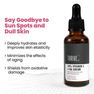  thriveco vitamin c serum with hyaluronic acid for dull skin with dark spots
