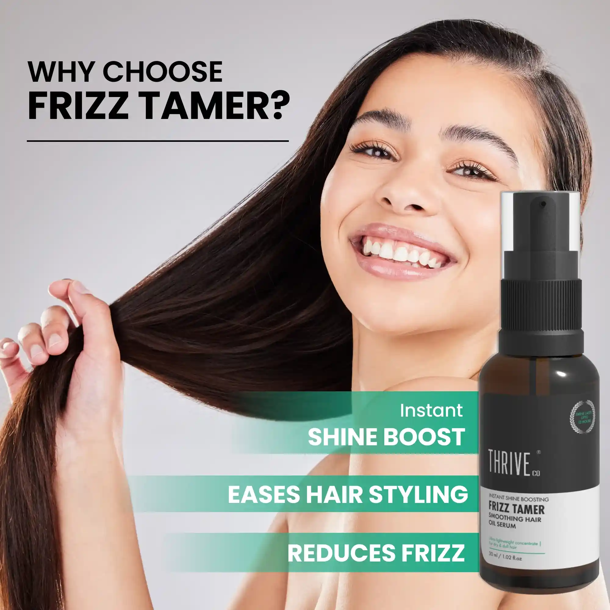 why choose ThriveCo Frizz Tamer the best frizz serum for hair