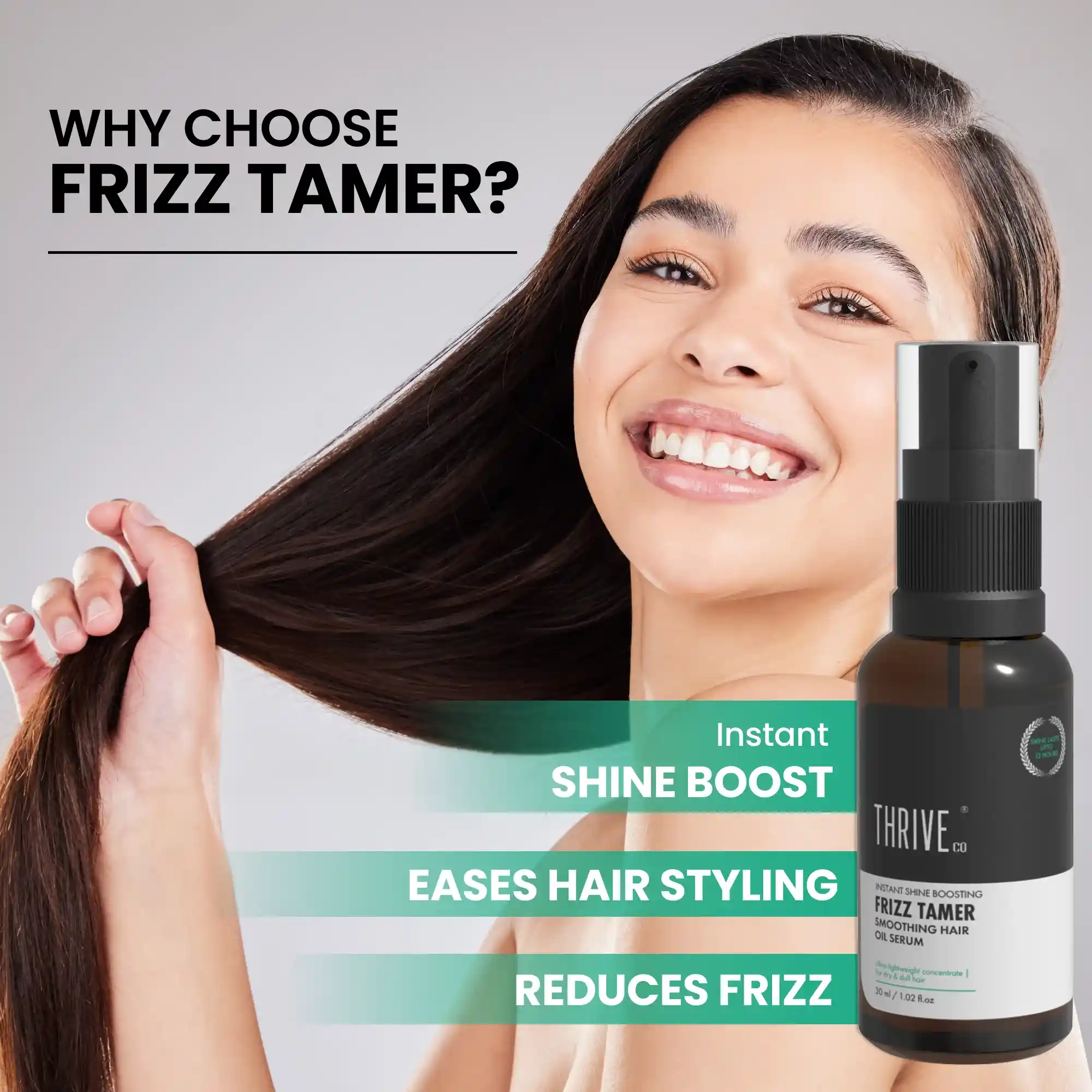 ThriveCo Frizz Tamer Anti Frizz Hair Serum For Frizzy Hair