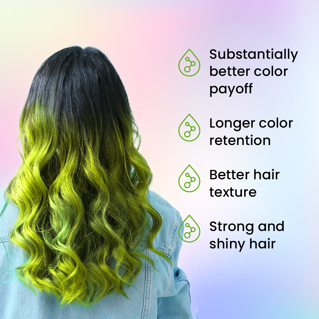 semi permanent neon hair color