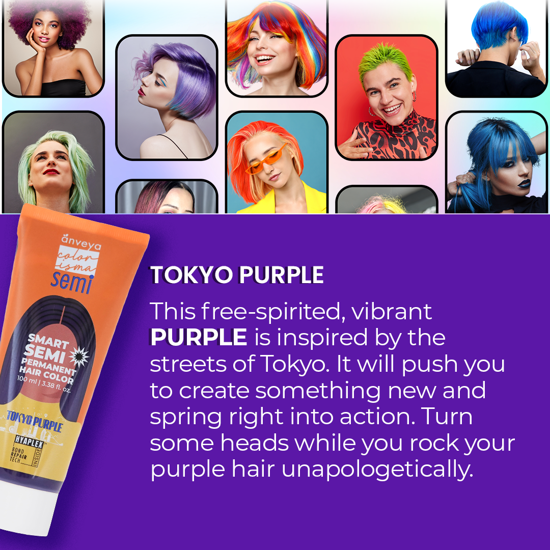 semi permanent purple hair colour men