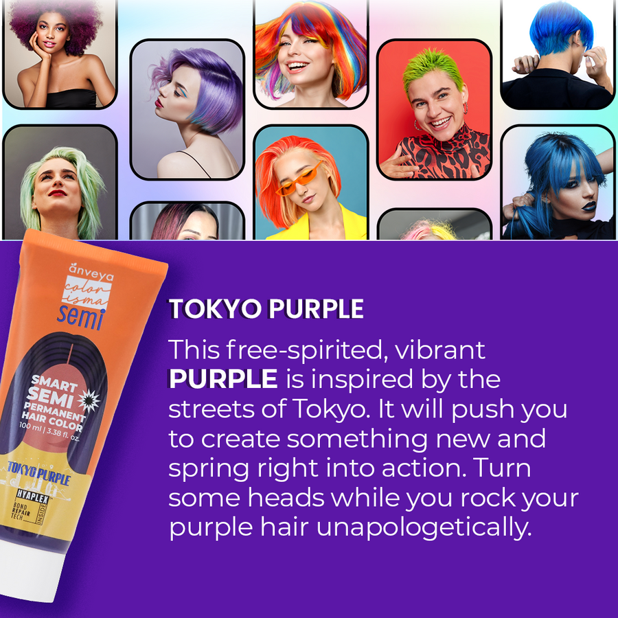 semi permanent purple hair colour men