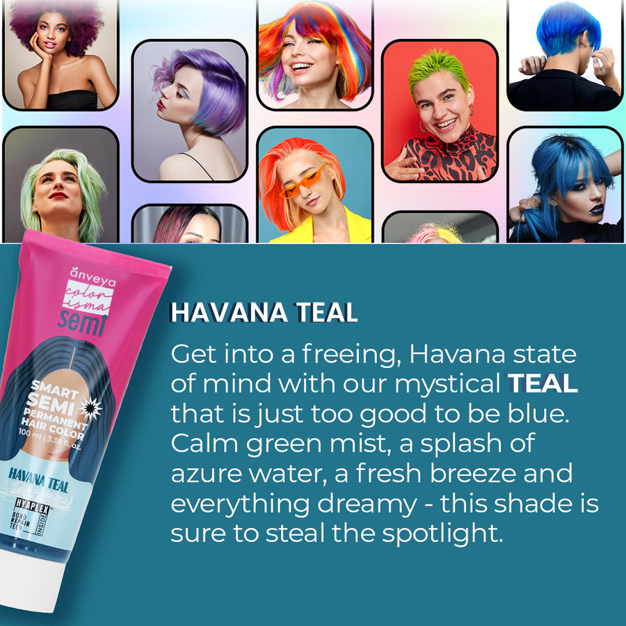 teal colour hair
