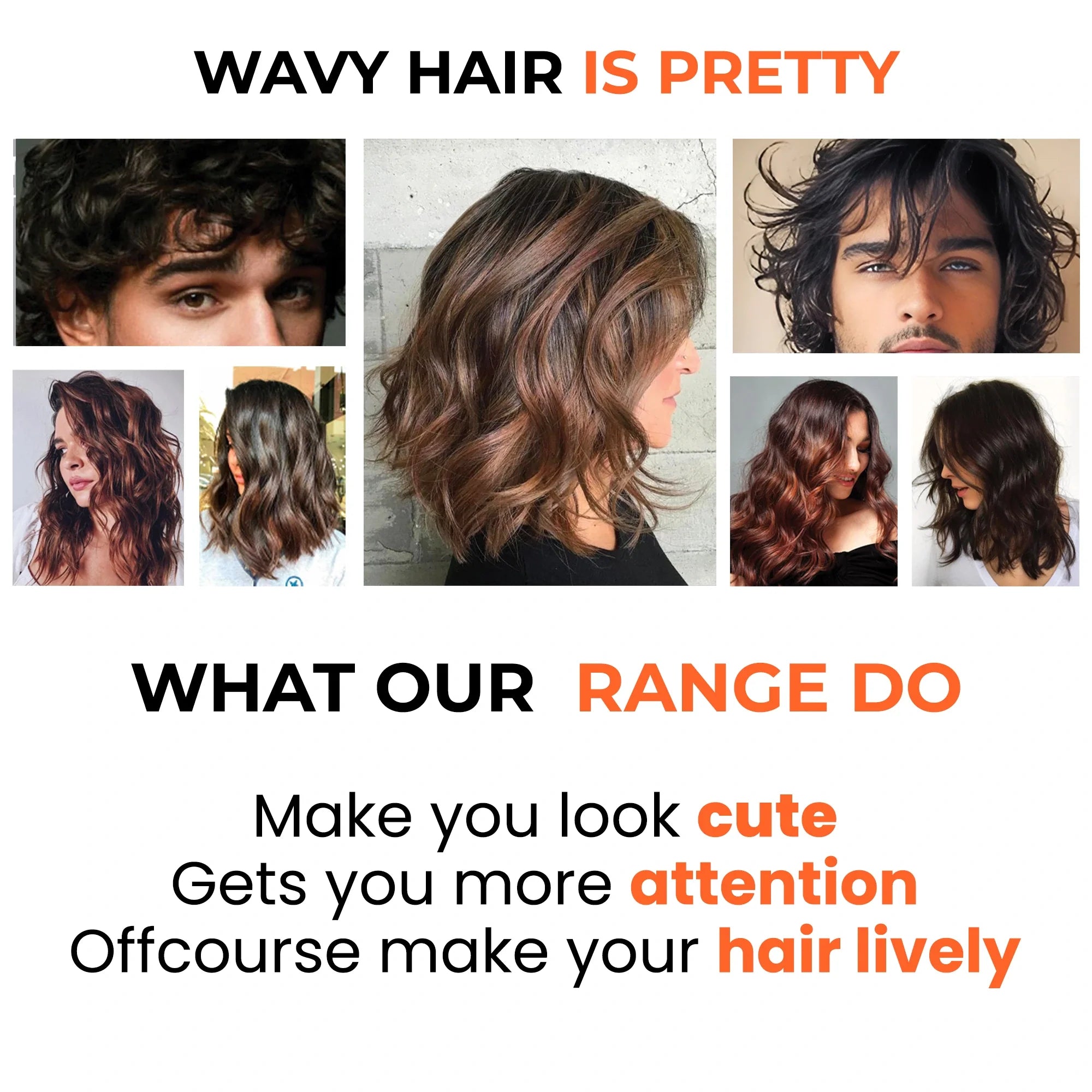 take care of your pretty wavy hair with our wavy hair care range