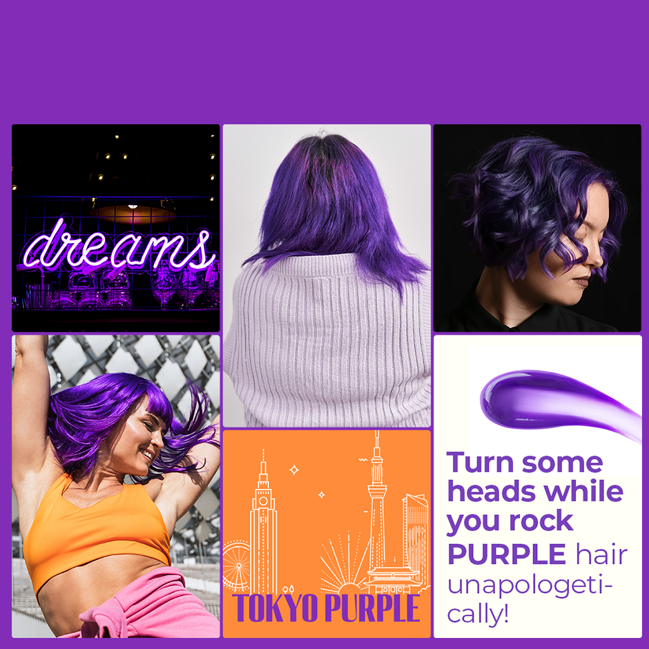 semi permanent hair color tokyo purple